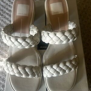 Dolce Vita White Sandals with Braided Straps